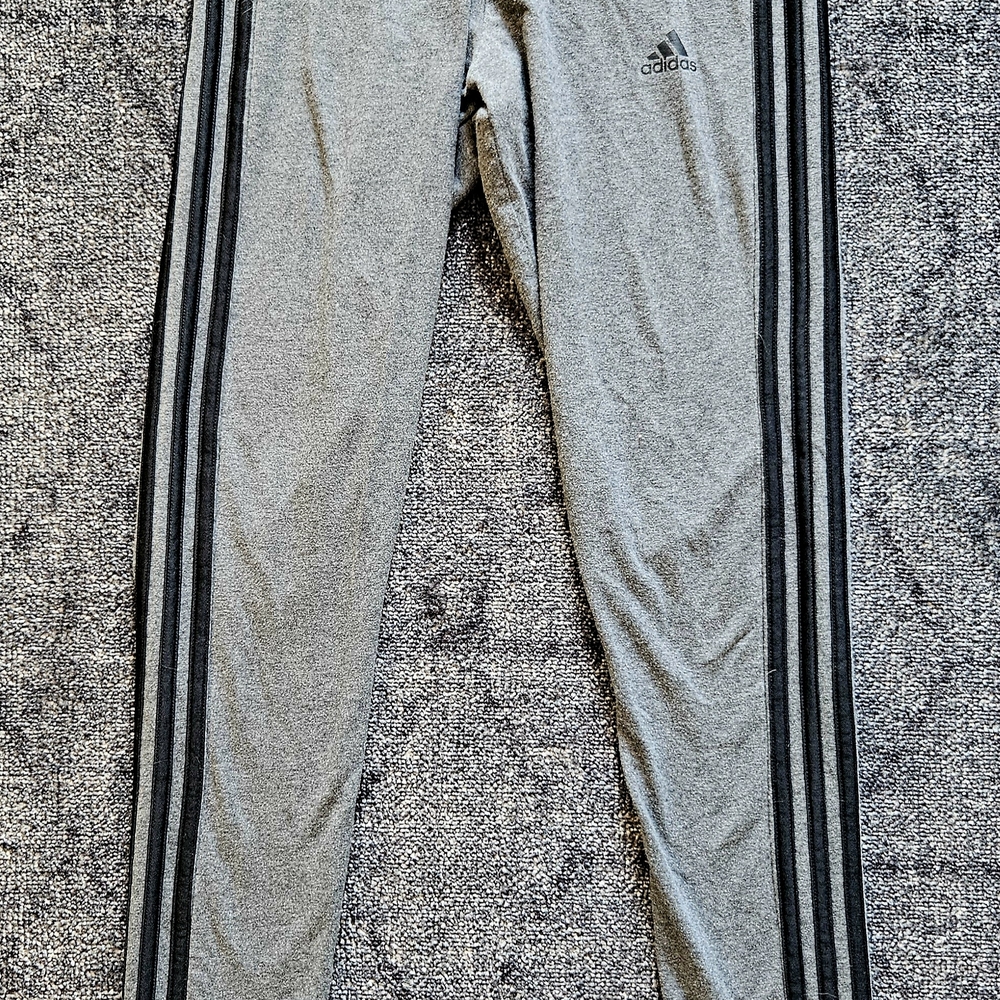 Adidas Heather Gray Joggers with Black Accents